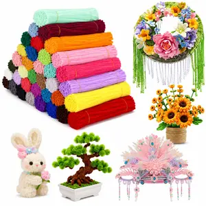 2000 Pcs 20-Color Thick Chenille Stems, 12in*7mm Bulk Fuzzy Pipe Cleaners for DIY Arts & Crafts Supplies, Rainbow Craft Pipe Cleaners for Hobby Projects