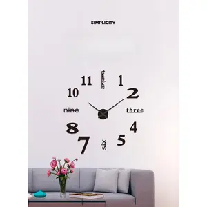 Simple and creative DIY wall clock, personalized clock for living room and bedroom, silent digital clock, decorative wall sticker clock