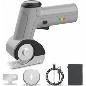 4V Cordless Electric , [Upgraded] Power Rotary  with 2  & LED Light, Max Cut 1/4" for Cardboard Box/Thin Carpet/Plastic, Includes Storage Case & USB