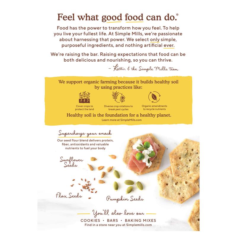 Simple Mills Organic Seed Flour Crackers, Garlic & Herb, 4.25 oz (120 g)