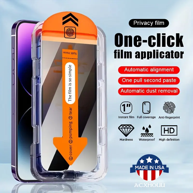 Acxhouu Luxury Privacy Tempered Glass Screen Protector for iPhone 11,12,13,14,15 Pro Max - 1-Way View Matte Surface, Shockproof, Anti-Fingerprint, Protection for Mobile Phone Accessories (Non-Casing Option), Anti-Glare Screen Protectors
