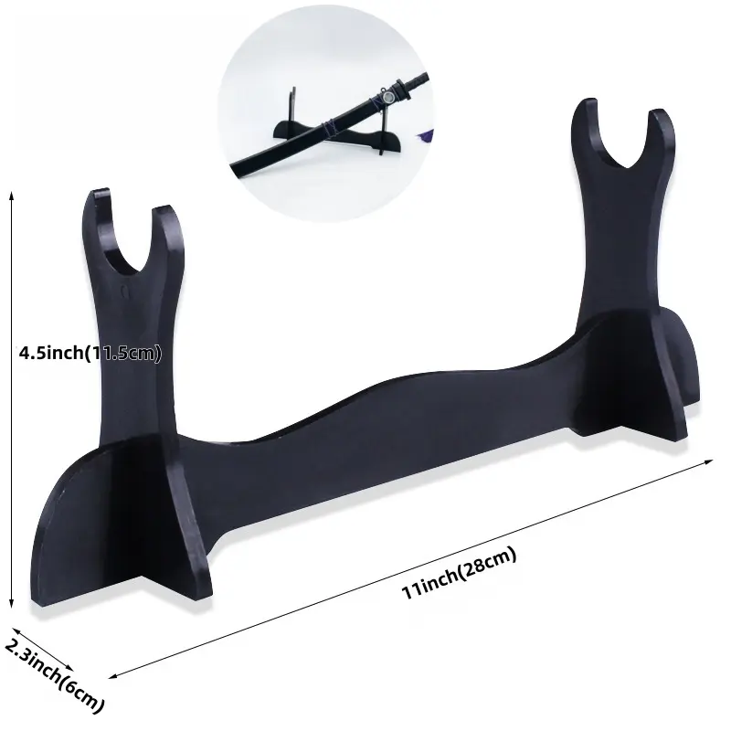 1-layer Japanese Katana Shelf Support Plastic Sabre Cosplay Porp Black Stand Holder Display Bases Real Size Japanese Katana Holder