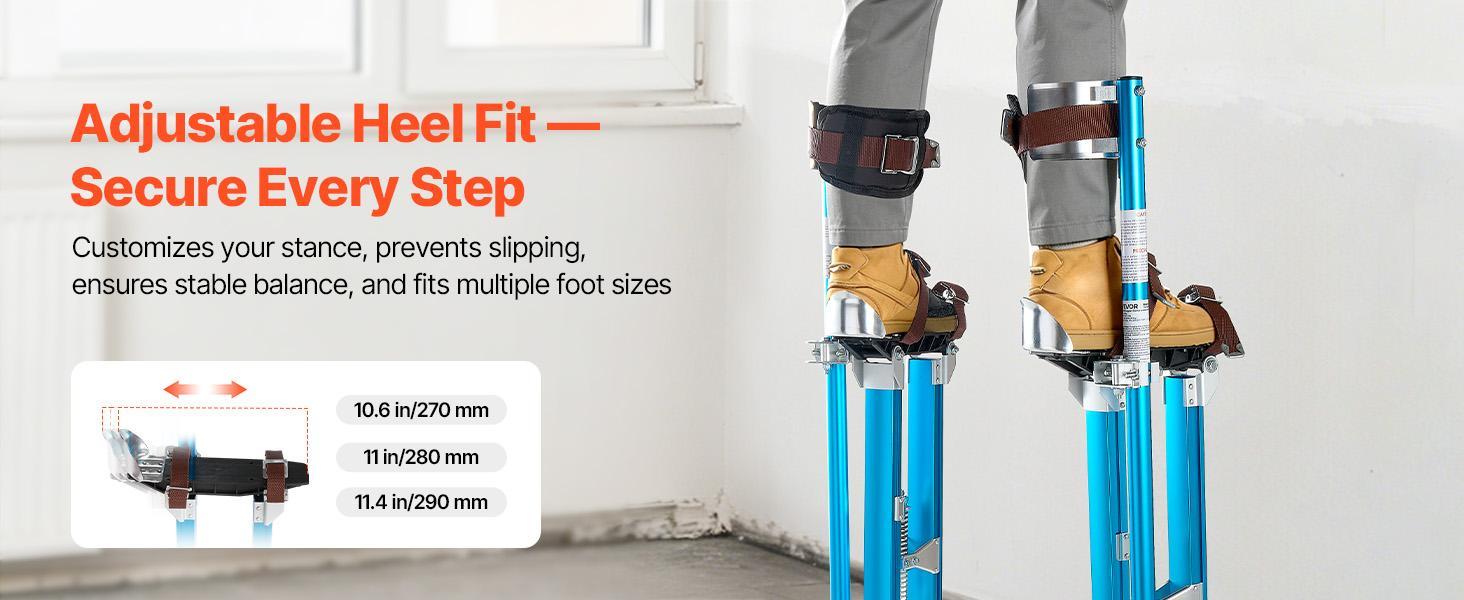 【SummerFinds】VEVOR Drywall Stilts for Painters & Cleaning, Aluminum Sturdy Structure, 24.2-40.3 in Adjustable Height, 228 lbs Load Capacity, Non-Slip Rubber Feet, Dual Spring Shock Absorption, Comfortable Leg Straps, 3-Level Heel Brackets, Blue 【SummerFinds】VEVOR Drywall Stilts for Painters & Cleaning, Aluminum Sturdy Structure, 24.2-40.3 in Adjustable Height, 228 lbs Load Capacity, Non-Slip Rubber Feet, Dual Spring Shock Absorption, Comfortable Leg Straps, 3-Level Heel Brackets, Blue