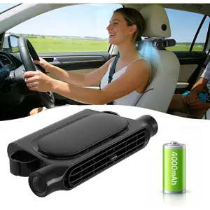Car Fan with 4000mAh Battery, Portable Car Air Conditioner for Front or Back Seat Cooling, Easy Install Car Seat Fan for Kids, USB Car Fans That Blow Cold Air Car Essentials for Summer Road Tripscars accessories, car stuff