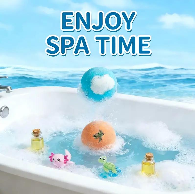 Bath Bombs for Kids with SurpriseSPRINGInside, 12 Pack Kid Bath Bombs Gift Set,Easter Basket Stuffers for Boys Girls BubbleBath with Toys Inside Skin Repair