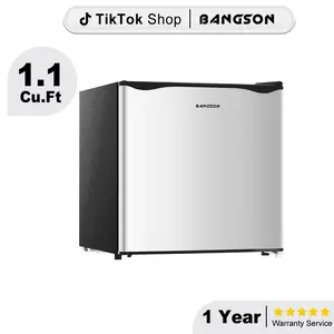 BANGSON 1.1 Cu.Ft Small Upright Freezer, Single Door Mini Freezer, Small Freezer, Adjustable Thermostat, Energy-Efficient, Compact Refrigerator, Quiet Operation, Compact Freestanding Freezer, Gift Idea, Christmas Gift