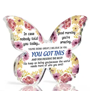 Inspirational Gift for Women, Unique Butterfly Heart Desk Decor, Motivational Office Accessory, Home Decoration, Perfect Present Idea