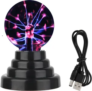 Plasma Ball/Light/Lamp, Static Electricity Globe Electric Lightning Ball, Touch Sensitive, USB Powered, Amazing Gift for Parties, Birthday and Holiday, 3 Inch, for Age Over 14 Years Old