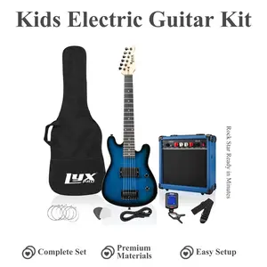 LYXPRO 30 Inch Electric Guitar Starter Kit for Kids with 20W Amp, Rosewood Neck, 6 Strings, 2 Picks, Tuner, Cable, Gig Bag & Shoulder Strap