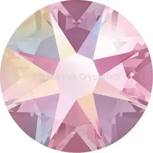 Bluestreak Crystals Non-Hotfix Serenity Rhinestones - 2000, 2058 & 2088 Flat Backs, Round Shape, Light Rose AB Sparkle, Romantic Hue