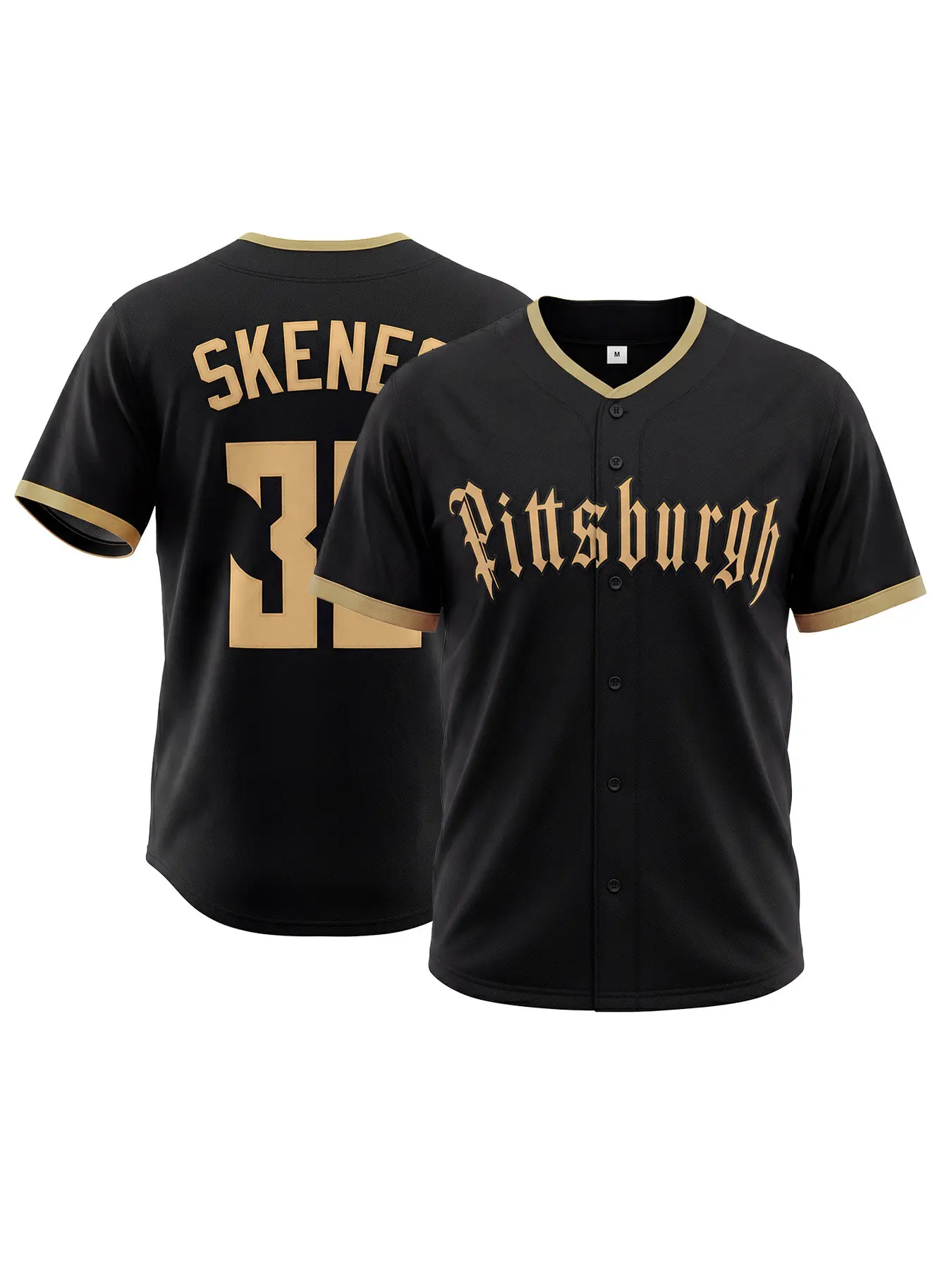 Men's Letter & Figure Embroidery Black Baseball Jersey #30, Casual Loose Short Sleeve V Neck Baseball Top, Sports Tops for Training, Sportswear Top, Baseball Outfielder Equipment, Embroidered Jerseys
