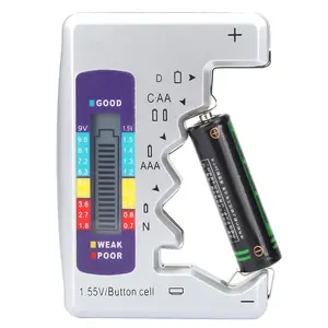 Two Piece Pack Battery Tester Checker, Seven Type Universal Battery Checker for C AA AAA D N 9V (6F22) and 1.5V Button Cell Household Batteries (Requires No Battery for Operating)