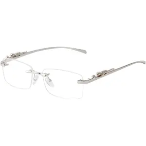 Rimless Sunglasses for Men Women Fashion Small Narrow Rectangle Sun Glasses Shades 90s Eyewear