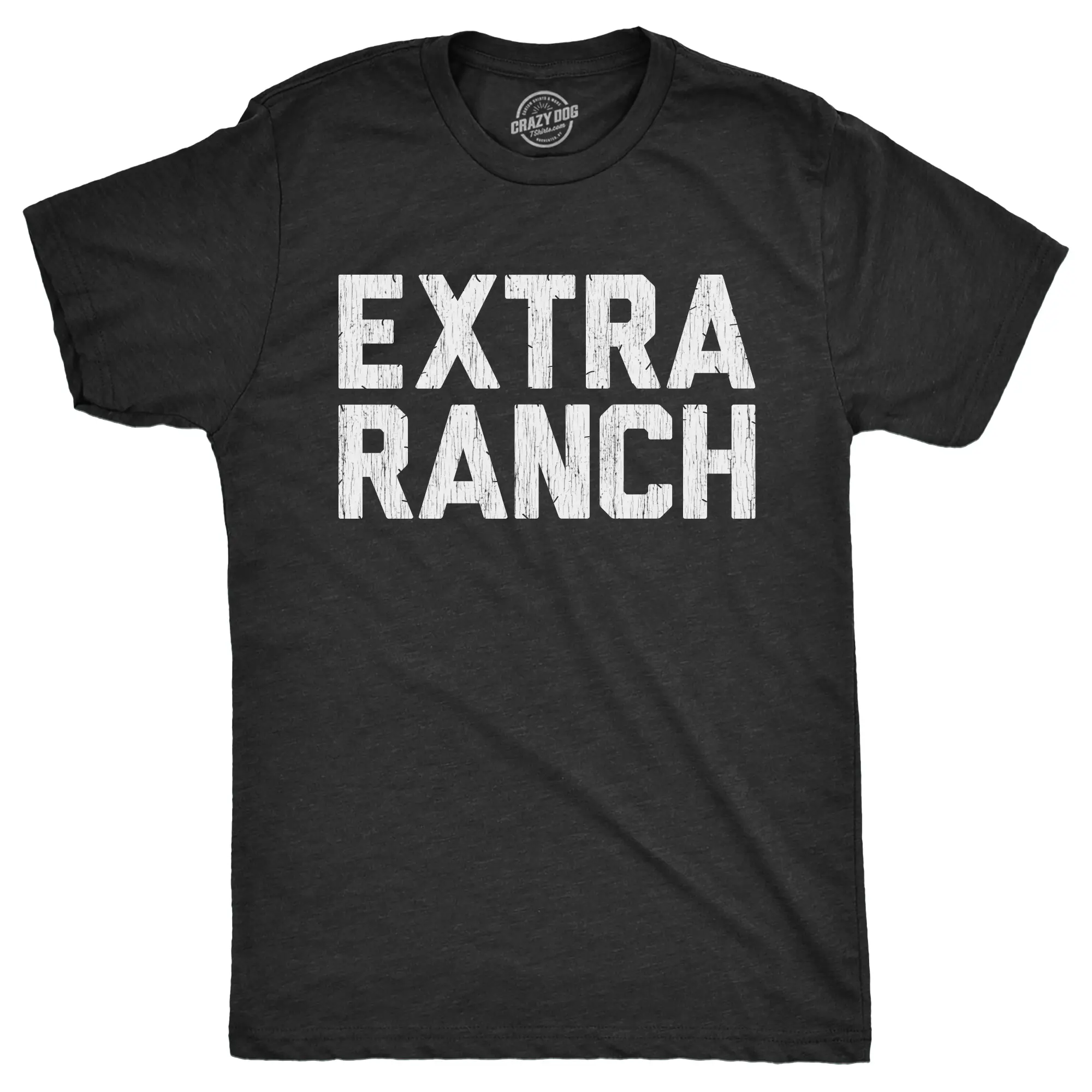 Mens Extra Ranch T Shirt Funny Dipping Sauce Buffalo Wings Dressing Lovers Tee for Guys Mens Funny T Shirts Cool Vintage Fashion T-Shirt Gift Classic Menswear Funny Food Short Sleeve Novelty Tees for Guys Black -