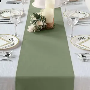 Polyester Table Runner 12"x108" Dusty Sage Green - Wrinkle-Resistant & Durable Table Decor