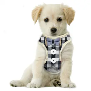 Blue Plaid Dog Harness for Small Dogs No Pull Dog Harness, Step-In Adjustable Puppy Harness, Cute Soft Breathable Dog Vest Harness