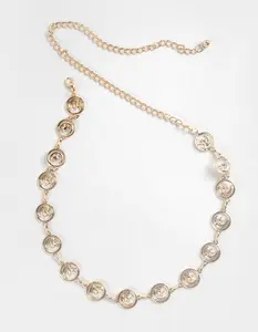 Celestial Circle Chain Belt, Gold