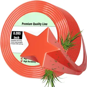 095 Weed Eater String, 150- Pentagram Shape Heavy Duty Trimmer Line, for Electric & Gas Weed Wacker Using Trimmer String .095,  for Stubborn Weed Cleanup, Lawn Repair and  Trimming