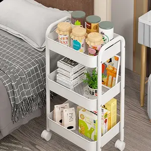 Metal Multi-Layer Kitchen Shelf, Home Storage Rack for Living Room Bathroom, Mobile Snack Organizer, Ideal Mother's Day Gift