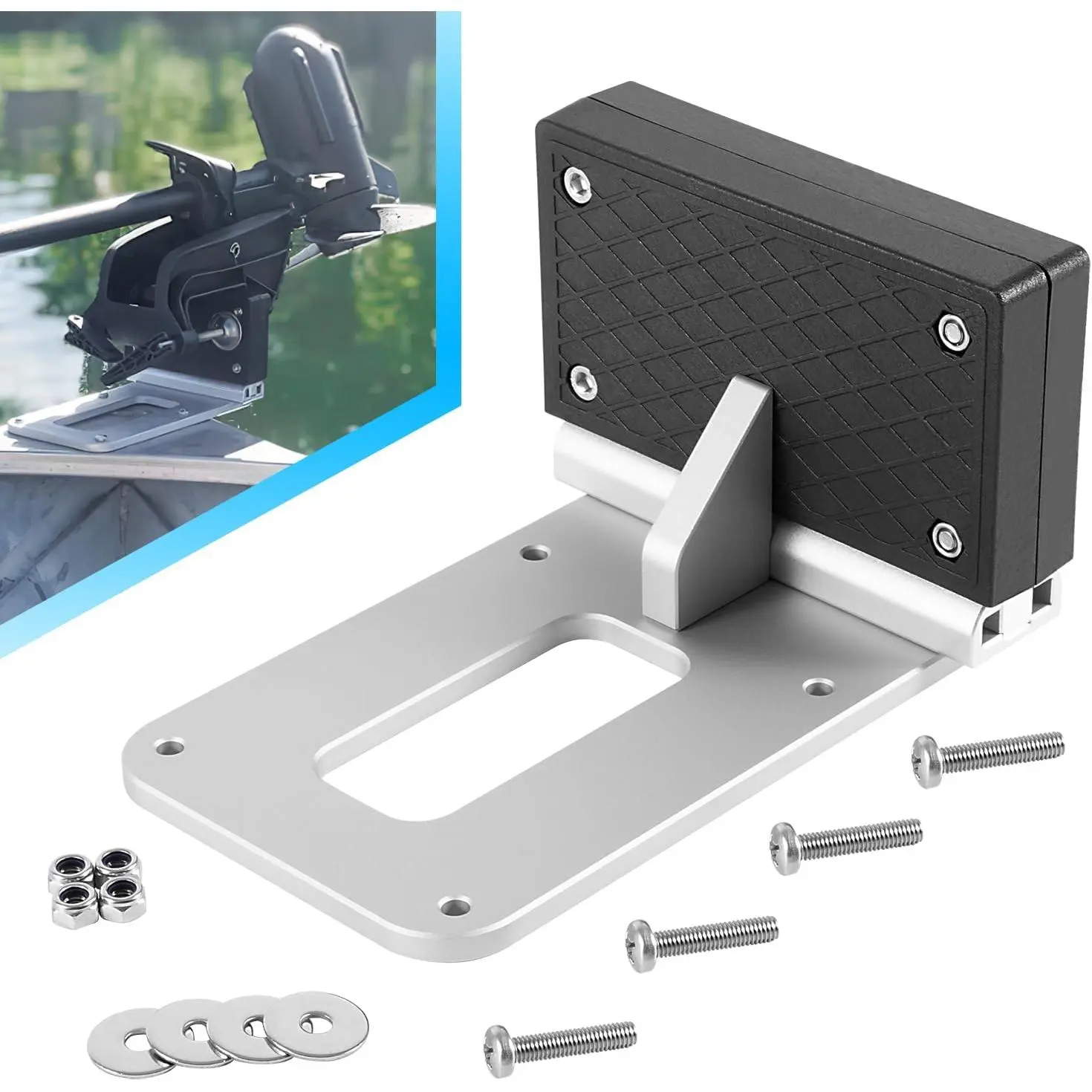 Universal Transom Trolling Motor Mount for Kayaks/Kayak Motor Mount, Universal Fit for Any Boat with A Flat Stern, For Electric Trolling Motors Only, Not for Outboard Engines of Any Size