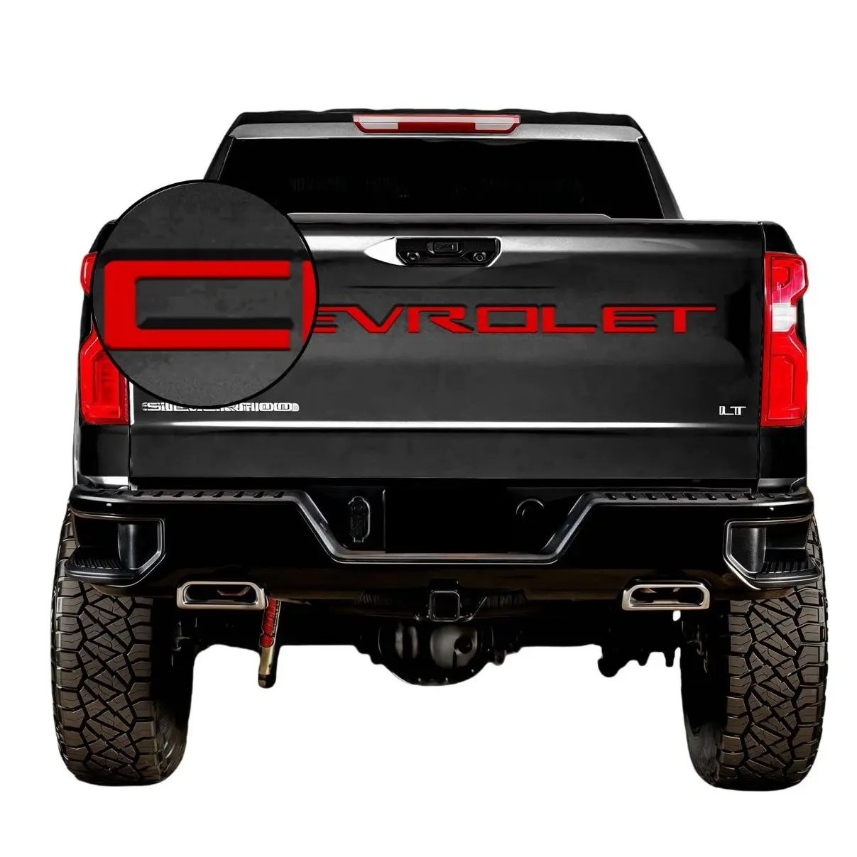 Matte Black ABS Plastic 3D Tailgate Letters Stickers, Strong Adhesion Self-Adhesive Vehicle Accessories, Truck Stickers for Chevy Silverado 2019-2025, 3D Emblems for Truck Exterior Upgrades