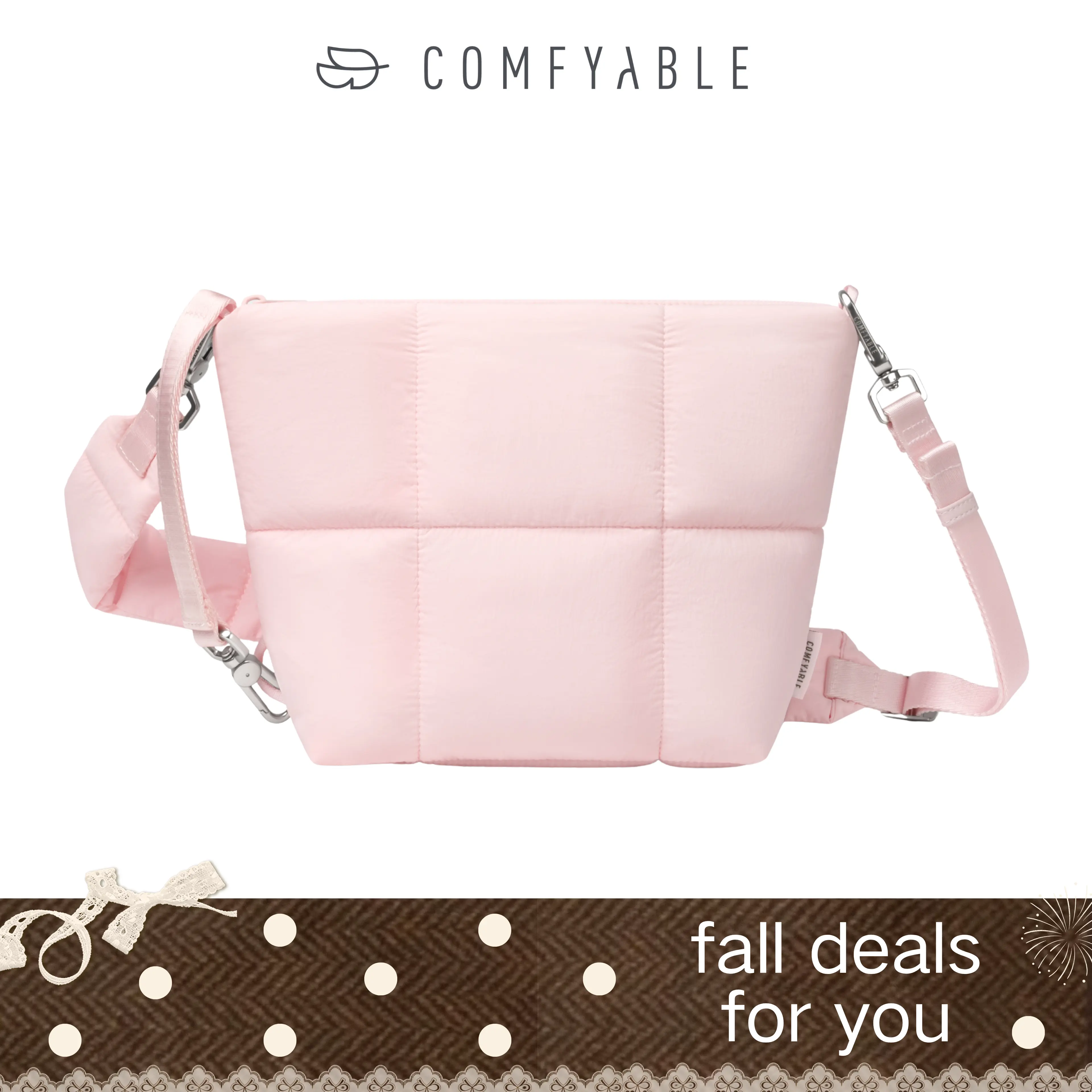 COMFYABLE Puffy Camera Bag, Soft Pillow Camera Shoulder Bag, Water-resistant Cute Compact Shooting Purse for Mirrorless DSLR SLR Women and Men