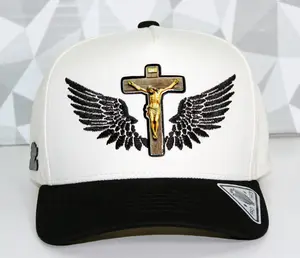 Dios por delante Gorras Belicas with Digital Cross and Wings Unique Design Cultural Symbolic Significance Hat