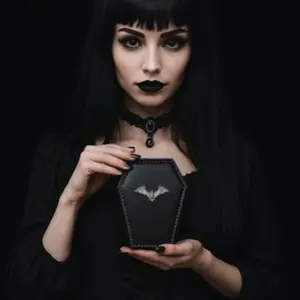 Gothic Coffin Wallet, Vintage Style Wallet, Vampire Style Business Card Holder, Credit Card Organizer, Unique Gothic Accessory for Stylish Storage