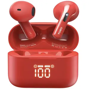 T21 Wireless Earbuds Bluetooth 5.3 in Ear Headphones Dual Mic Call Noise Cancelling IPX8 Waterproof 44H Playback Stereo Sound with LED Display Wireless Charging Case 32 EQs via APP Black