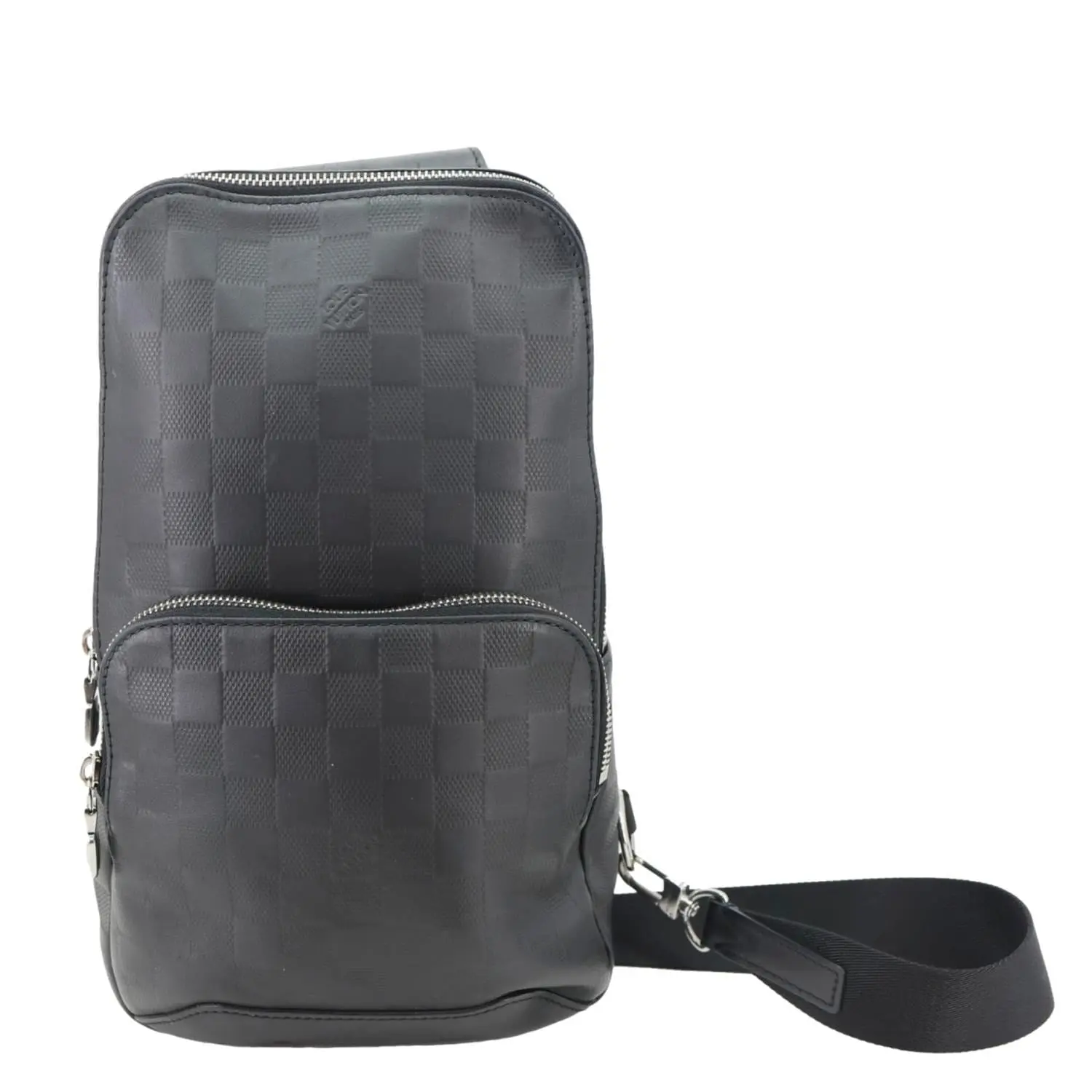 Pre-owned Louis Vuitton Damier Infini and Leather Backpacks Avenue Sling Damier Infini Leather Backpack Bag Black