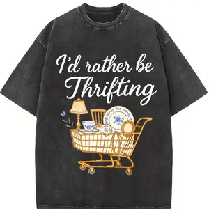 Comfort Colors I’d Rather Be Thrifting Shirt, Thrift Aesthetic Shirt, Blue And Gold Vintage Sweater, Retro Thrifting Graphic Tee, Boutique Style