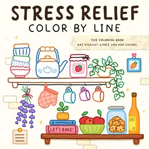 Color By Line – Relaxation Coloring Book with Vibrant Outlines for Stress Relief, Creativity & Fun
