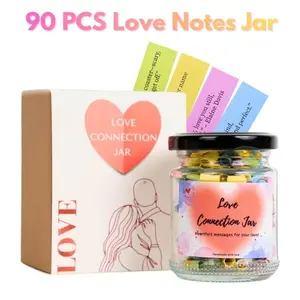 90PCS Love Notes Jar, Valentine’s Day Gift for Him & Her, Romantic Relationship Gift for Boyfriend, Girlfriend, Wife or Husband