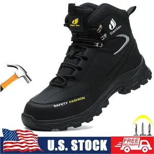 Waterproof Safety Boots Men Indestructible Steel Toe Work Boots Anti-smash Stab-resistant Safety Shoes Industrial footwear Protective Boots