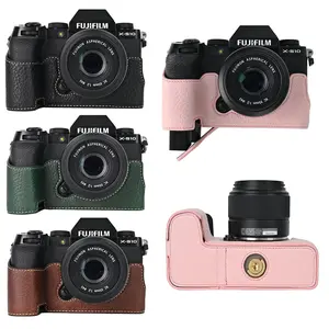 PU Leather Camera Half Case for Fujifilm Fuji XS10 XS20 XT30 XT30II XT20 XT10 XT5 X100VI XM5 Battery Opening Magnetic Cover