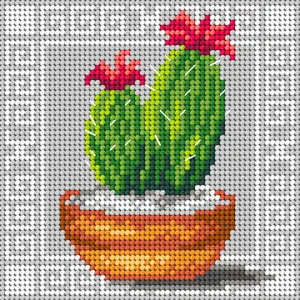 Needlepoint canvas for halfstitch without yarn Succulent 3401D