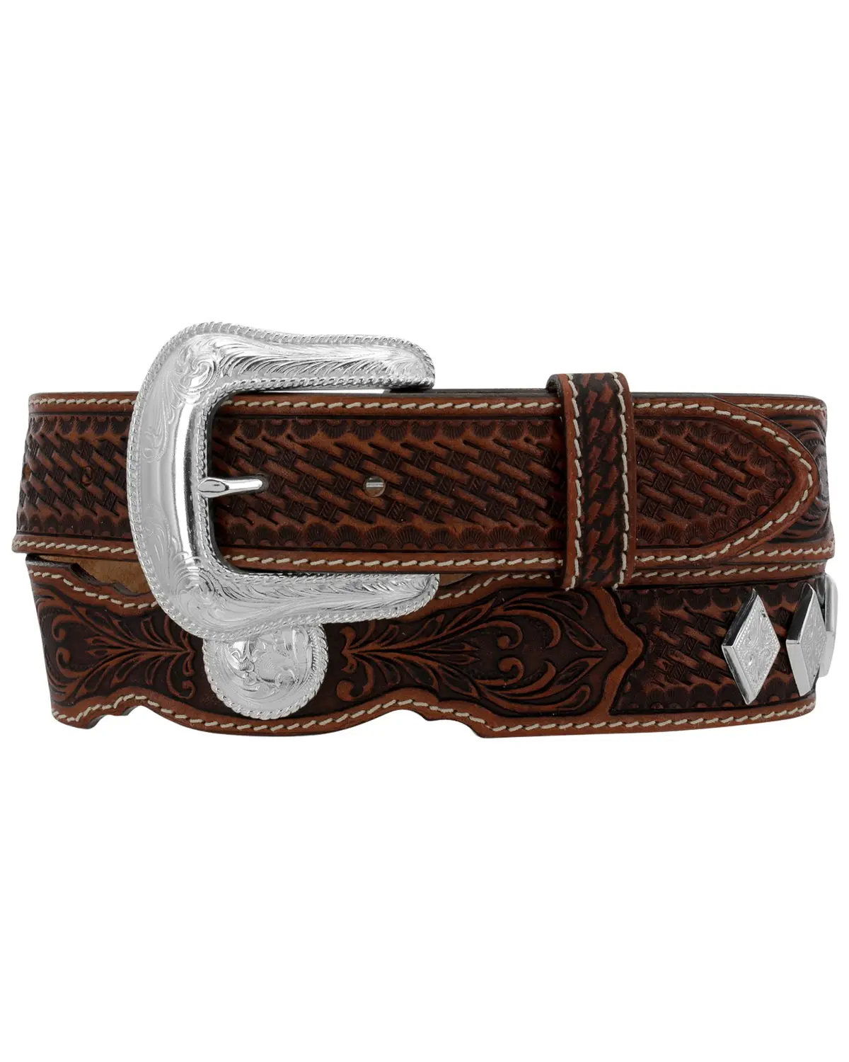 Tony Lama Men's Men'S Tooled Stillwater Creek Western Belt - C42464