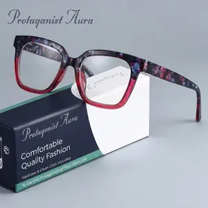 Protagonist Aura Ultra Light Durable Reading Glasses Olive Green Cat Eye with Bow Decor, Anti Blue Light And UV400, All Day Comfortable Wear