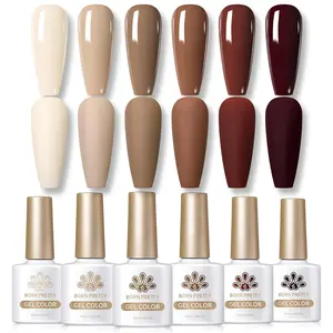 Born Pretty Brown Gel Nail Polish Skin Tone Nude Gel Polish Roasted Chestnuts Chocolate Gel Polish Collection