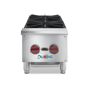 DURING D-HP12 12" Commercial Countertop Gas Range - 2 Burner Gas Stove with 50,000 BTU