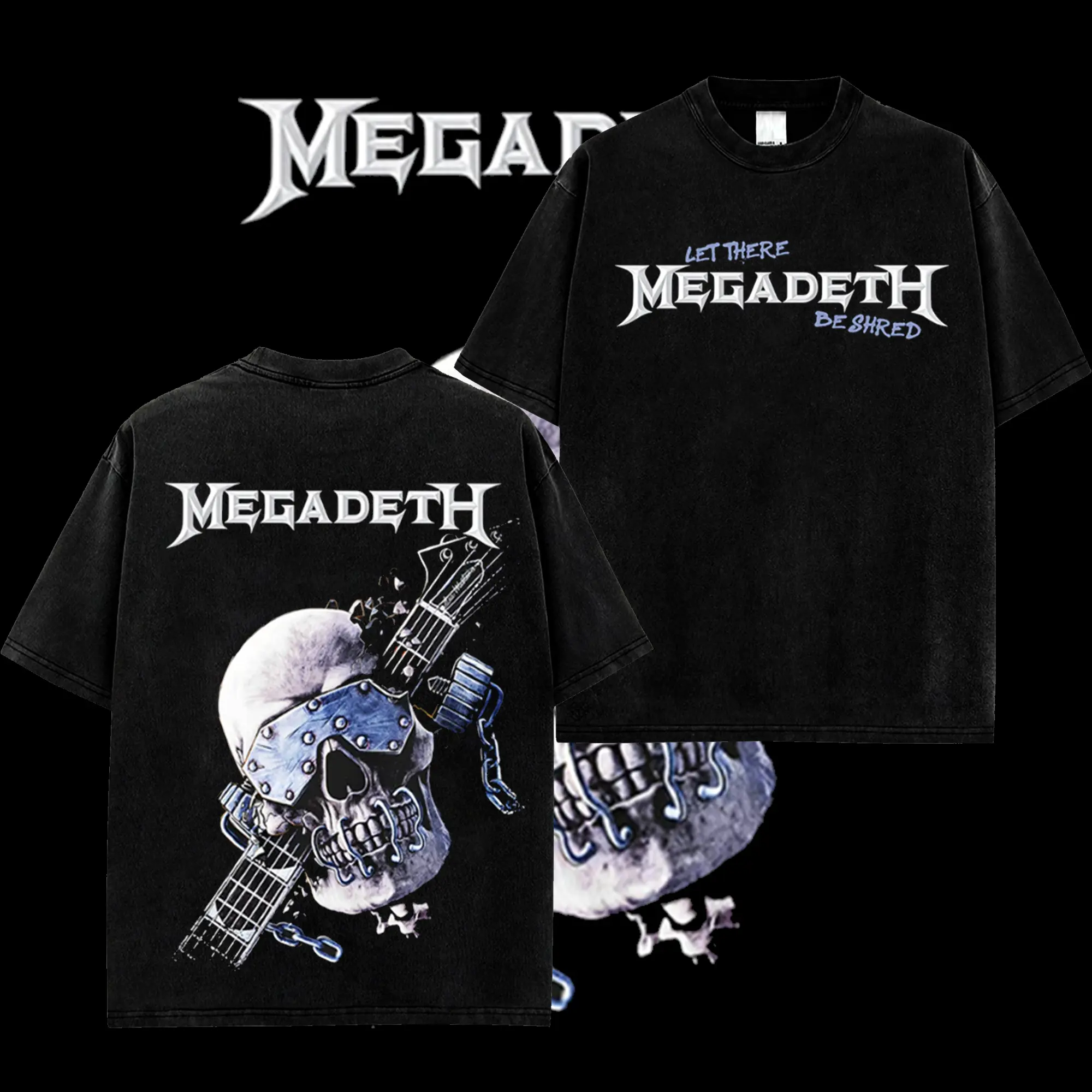 [MetalStyle] Megadeth Let There Be Shred Retro Unisex 100% Heavyweight Cotton T-Shirt – KILLING ROAD World Tour Rock Thrash Metal Cotton Tee, Heavy Metal Rock Band Shirt, Oversized Vintage Tee, Heavy Metal Merch, Gift for Rock Fans
