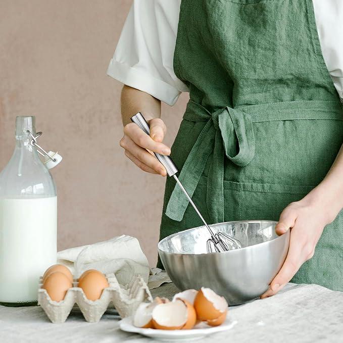 3PCS manual egg beater! Three types of mixing heads, one click semi-automatic press, labor-saving and efficient stainless steel material with double ceiling efficiency, essential baking crafts for kitchens Utensils