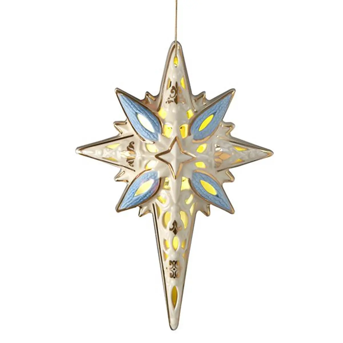 212 MAIN Lenox First Blessing Nativity LED Lighted Star-Shaped Christmas Ornament - 5in Hanging Home Decor Ornament, Christmas Ornaments