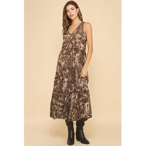 Marina Mesh Print Dress