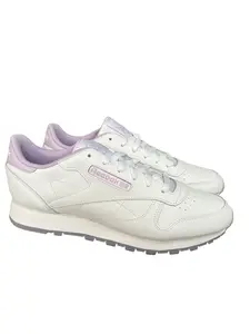 Reebok Women's Classic Leather Sneaker White/Purple Size 11 Comfortable & Stylish Athletic Shoe for Everyday Wear Classic Leather Material