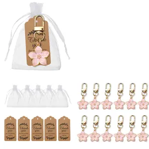 12-Piece Sakura Keychain Thank-You Card Set, Wedding Favors & Gifts, Party Supplies, Gift Items, Memorial Souvenirs, Floral Pattern Keychain