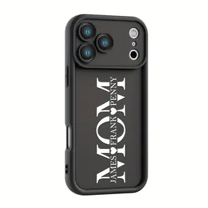 Personalized MOM Big Letter With Two Children Names Design Phone CaseSuitable for a variety of iPhone models, from Iphone 17 series to Iphone 11 series Customized Mom Name Children's Names Solid Color Soft TPU Protective Cover Thanksgiving Mother's Day Gi