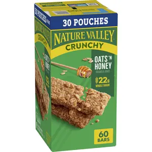 Crunchy Oats 'n Honey Granola Bars, 60 Bars, 44.7 OZ (30 Pouches)