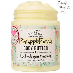 Bella & Bear Pineapple Punch Moisturizing Body Butter Travel Size 3.4oz