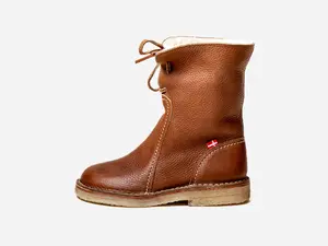 Arhus Pebbled-Leather Boot - Nut
